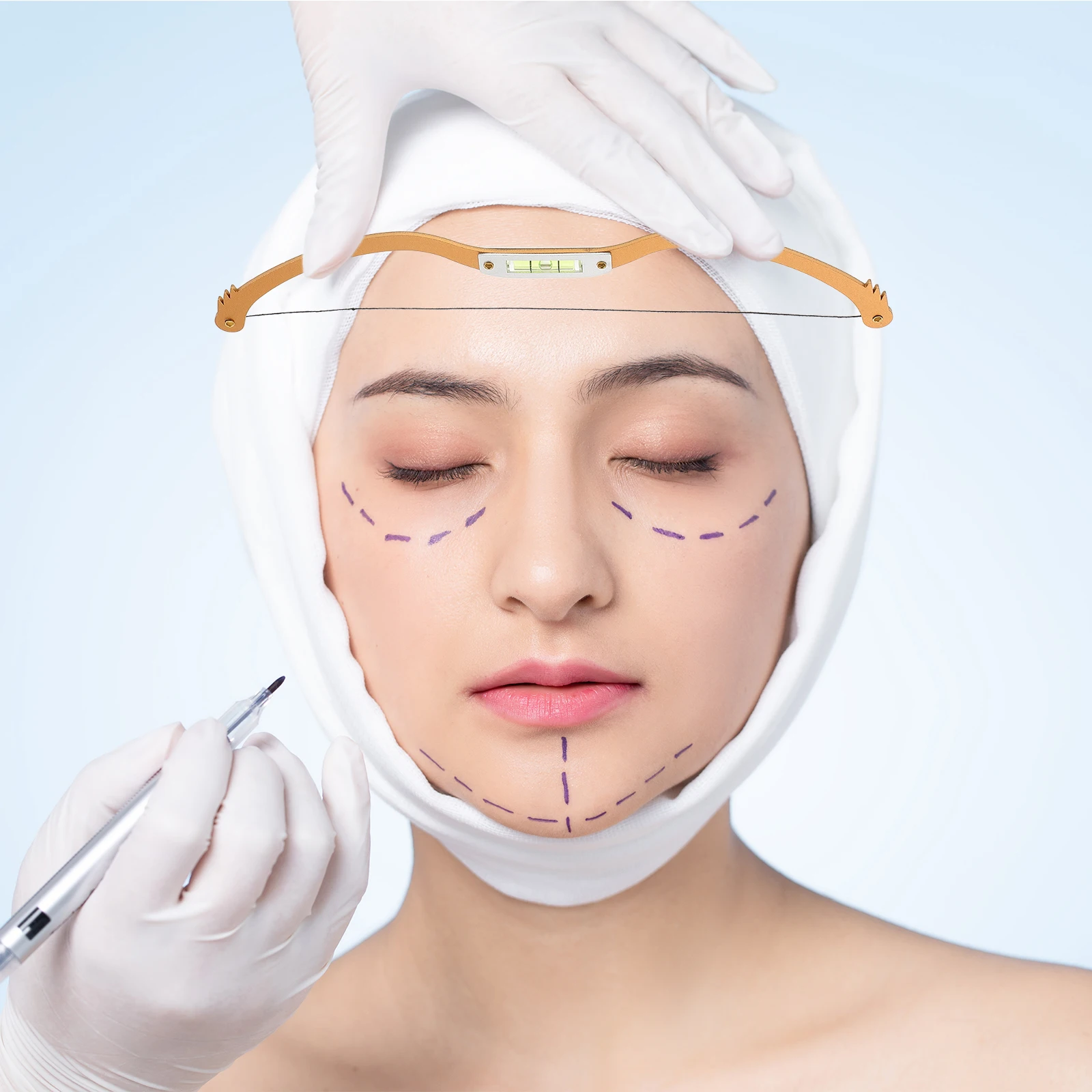 

Eyebrow Marker Ruler Metal Horizontal Gold Brow Mapping String Tattoo Measuring Tool Eyebrow Positioning Symmetry Tool Artistic