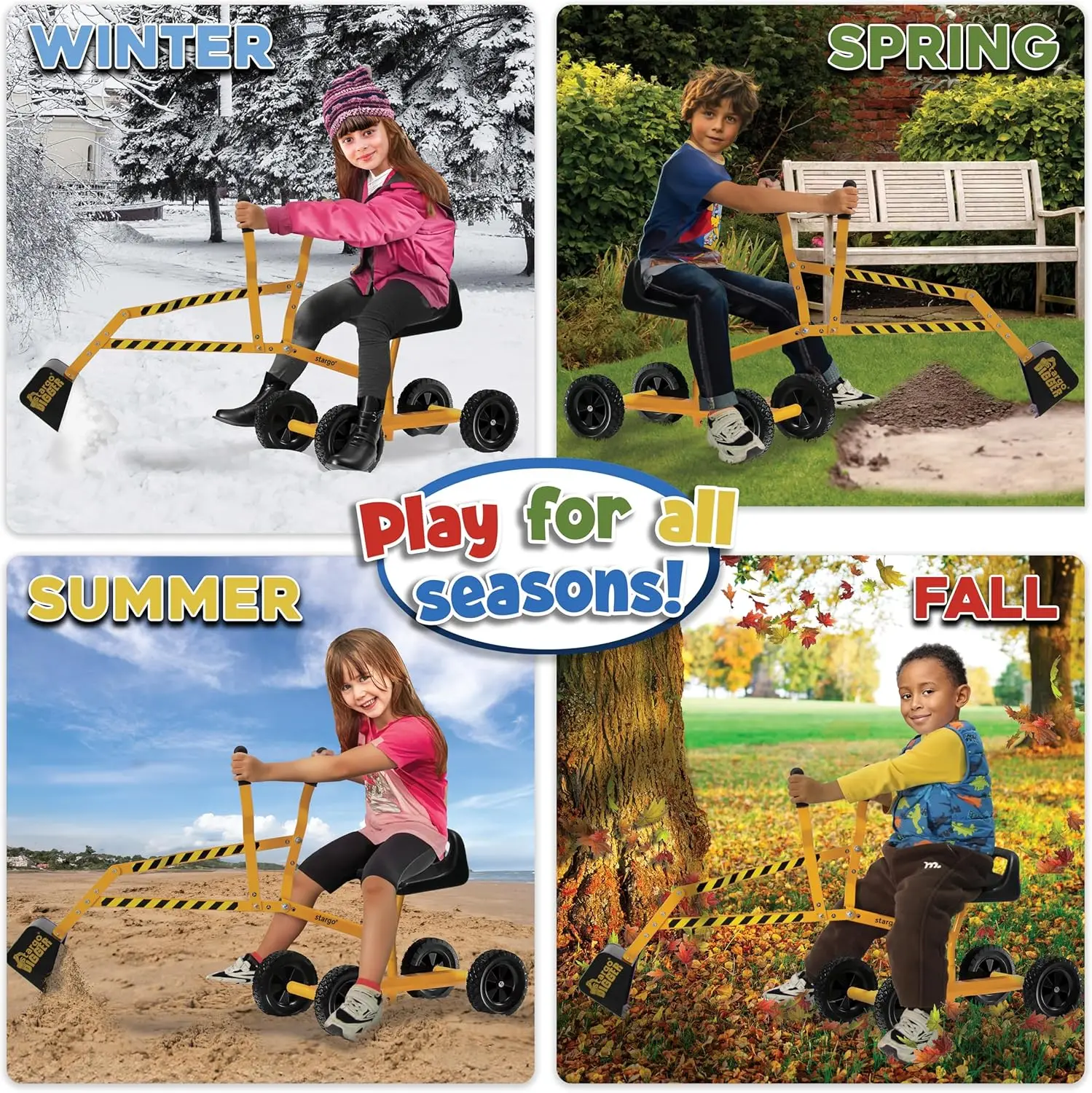 لعبة حفارة للأطفال للأولاد ، حفار الرمال على عجلات ، رمل الصلب ، ركوب الحفار ، ألعاب الشاطئ