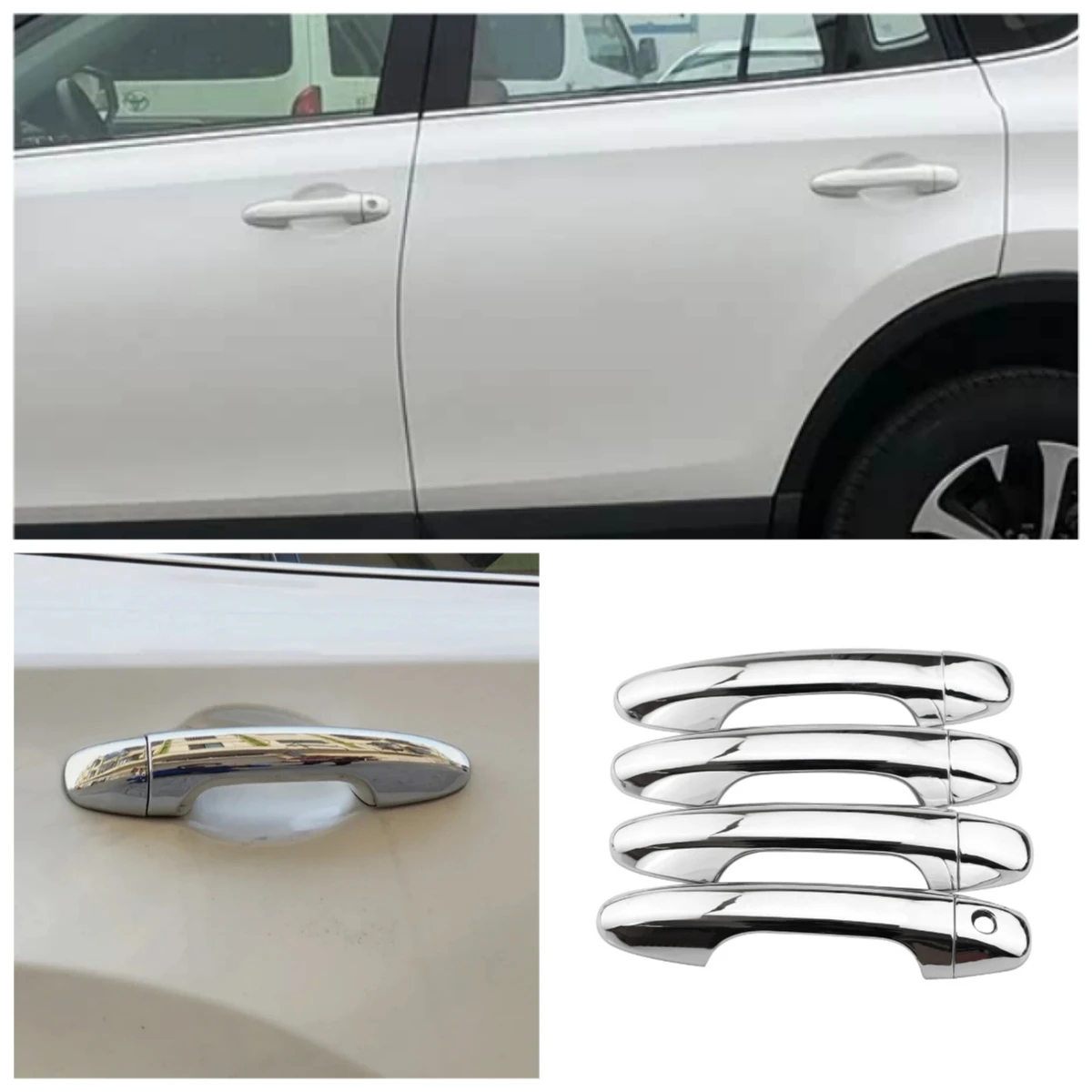 

Декоративный чехол для дверной ручки автомобиля для Toyota Rav4 Rav 4 2014-2018, дверные ручки, защитные чехлы от царапин, аксессуары