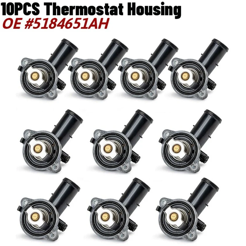 

10Pcs Coolant Thermostat Housing For Dodge Durango 5184651AF For Jeep Grand Cherokee Wrangler 3.6L 3.0L Accessories 5184651AG