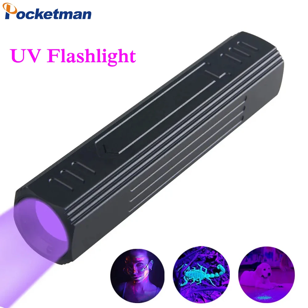 Blacklight Flashlight 365nm Black Light Flashlight Mini Pet Urine Detector Light for Dog/Cat Dry Stains Resin Curing Bed Bug