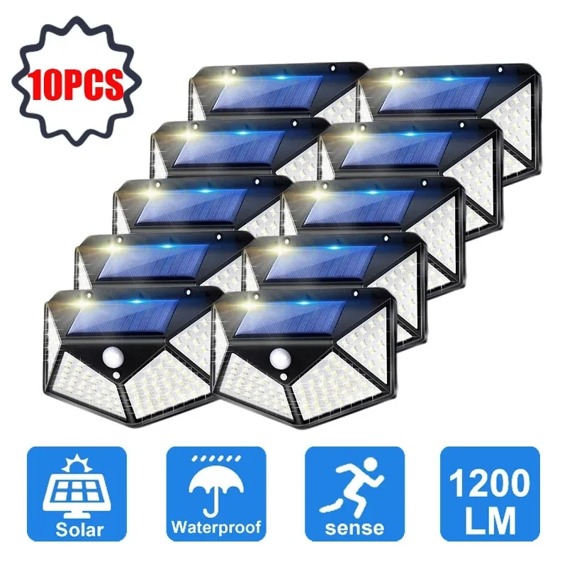 Solar Street Lamp Waterproof 1-10Pcs 100Led Solar Lighting Solar Lamp For Outdoor Solar Powered Sunlight For Garden Decoration