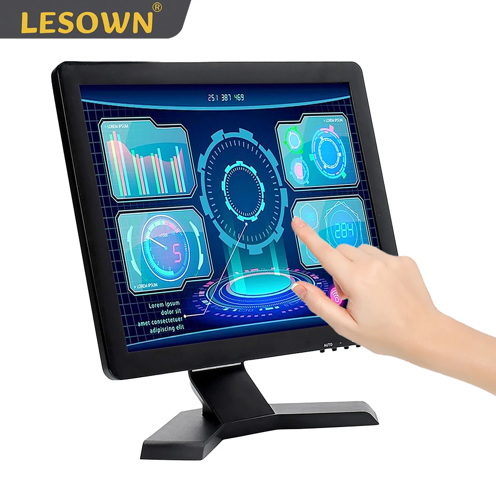 

LESOWN 19 inch Wide Touch Screen Monitor 1280x1024 Capacitive Resistive 16:10 VGA HDMI Secondary Display for CCTV DVD Gaming