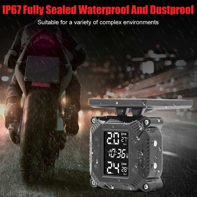 Motorcycle Tire Pressure Monitoring With Display Motorcycle Tire Detection High Temperature Resistant Monitoring System