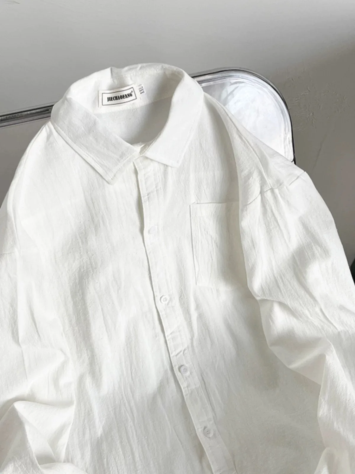 

Lightweight Cotton Linen Men's Long Sleeve Shirt Summer Loose Fit Fashionable Color Korean Japanese Hong Kong Style Out...