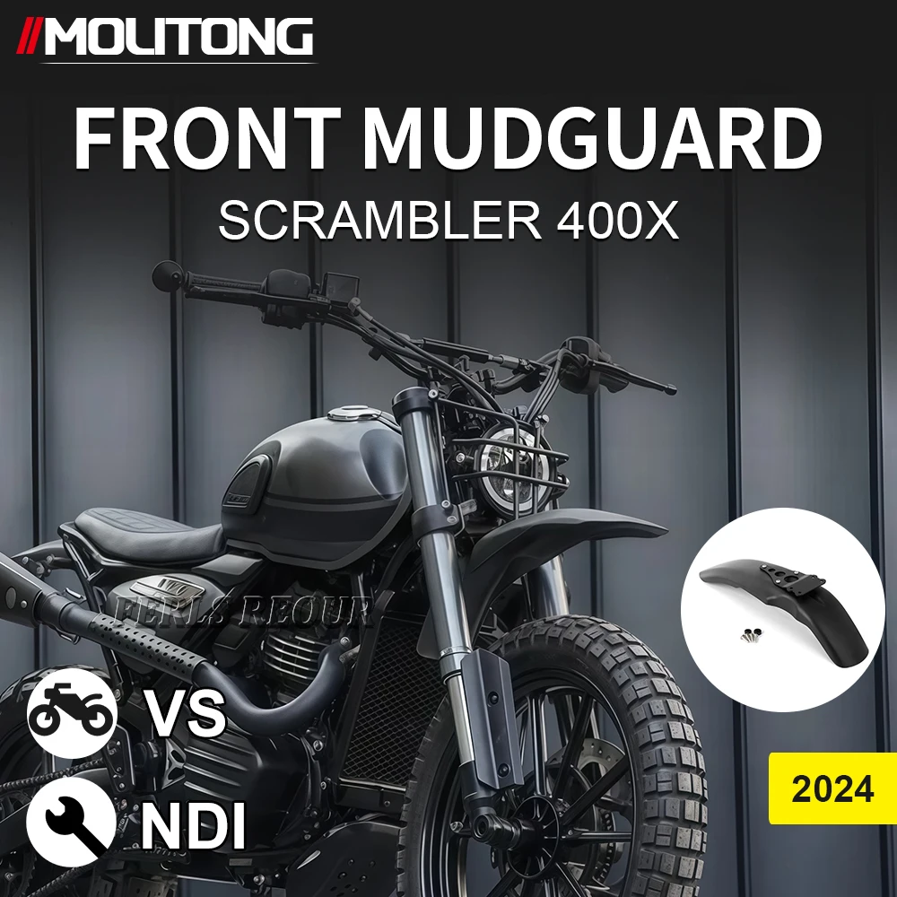 

ABS Front Fender Protection Cover for Scrambler 400X 2024 - Aerodynamic Mudguard, Shields from Mud & Stones, Easy Install