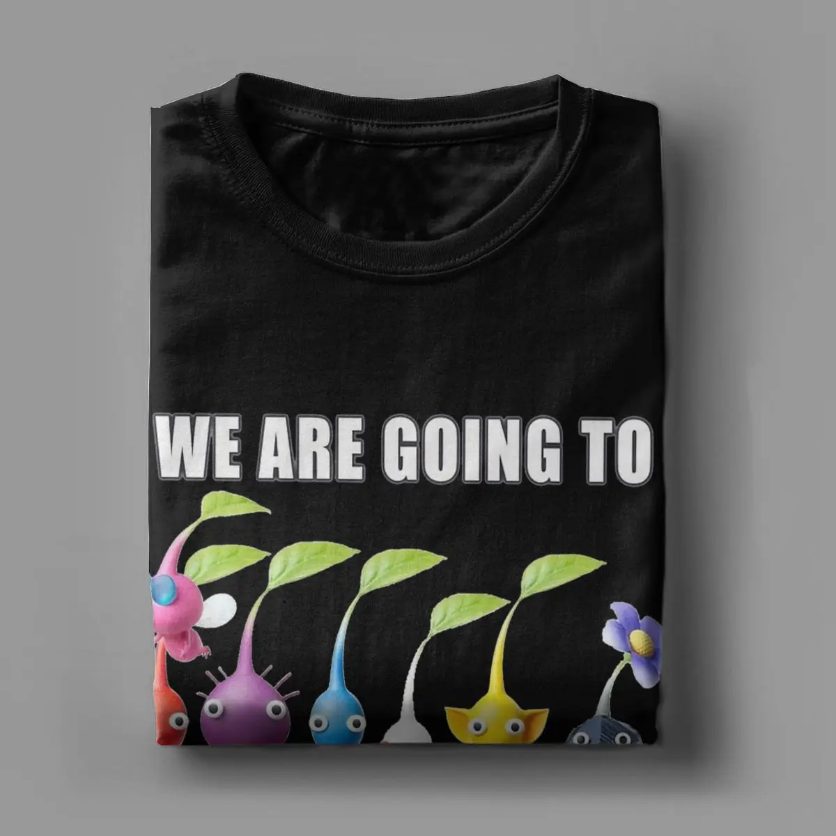 Casual Pikmin Meme T-Shirt Men Round Neck Pure Cotton T Shirts Short Sleeve Tees Classic Tops