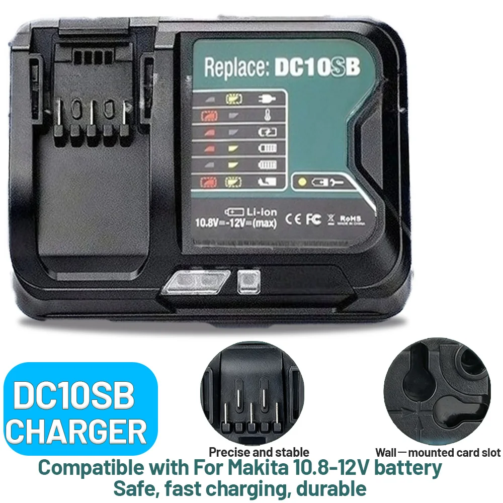Cargador rápido de batería Makita con LED