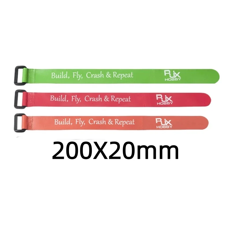 4Pcs 20x200mm Non-Slip Silicone Strap RJX Buckle Nylon for RC FPV Racing Drone Battery Camera Red Orange Green
