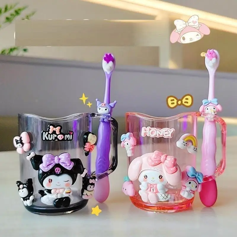 

Kuromi Cute Cartoon Teeth Brushing Cup Toothbrush My Melody Girl Child Washing Creative Anime Kawaii Circular Arc Mouthwash Cup