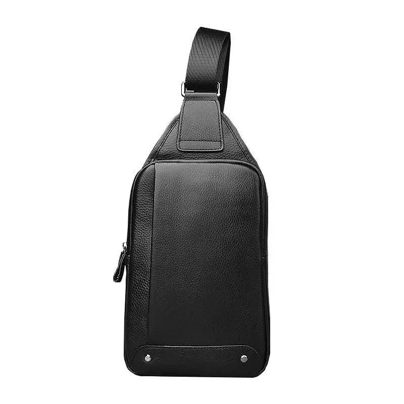 2024 New Fashion cow Genuine Leather Men Waist Packs Male Casual Chest Pack High Quality Boy Brand Design Chest Shoulder Package