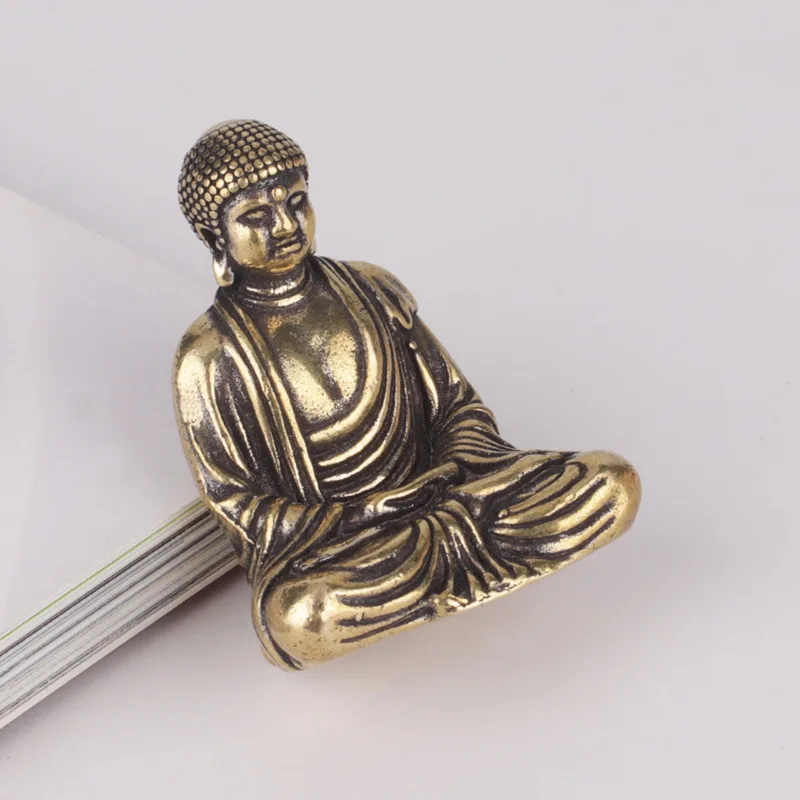النحاس الرجعية Taolai الصغيرة برازين بوذا الديكور النحاس النقي المحمولة Sakyamuni سطح المكتب الحرف الصغيرة الزينة بالجملة #2
