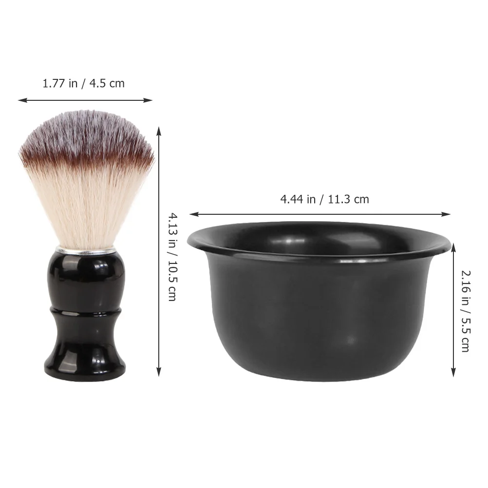 مجموعة واحدة من أدوات الحلاقة للرجال مع فرشاة ووعاء من الجلد الفاخر، مجموعة العناية اليومية الأساسية باللحية مناسبة للسفر