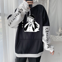 Bungo Stray Dogs Anime Patchwork Hoodies Nakahara Chuuya Graphic Kawaii Cartoon Oversized Men Women Winter Harajuku Sweatshirts
