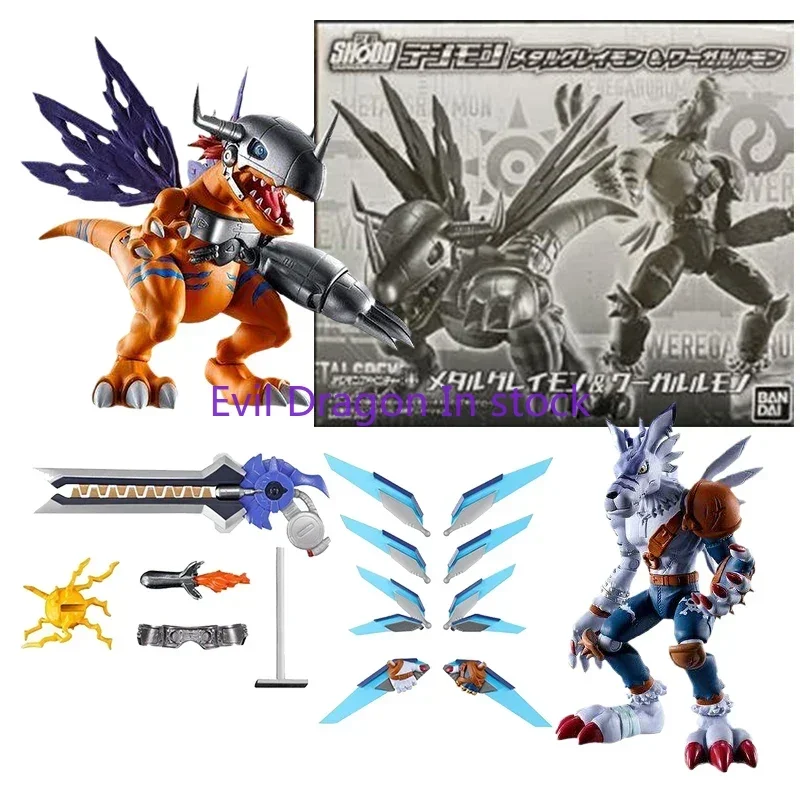 

Bandai Genuine Digimon Anime Figure Candy Toys Metal Greymon Were Garurumon Collection Anime Action Figure Toys for Children