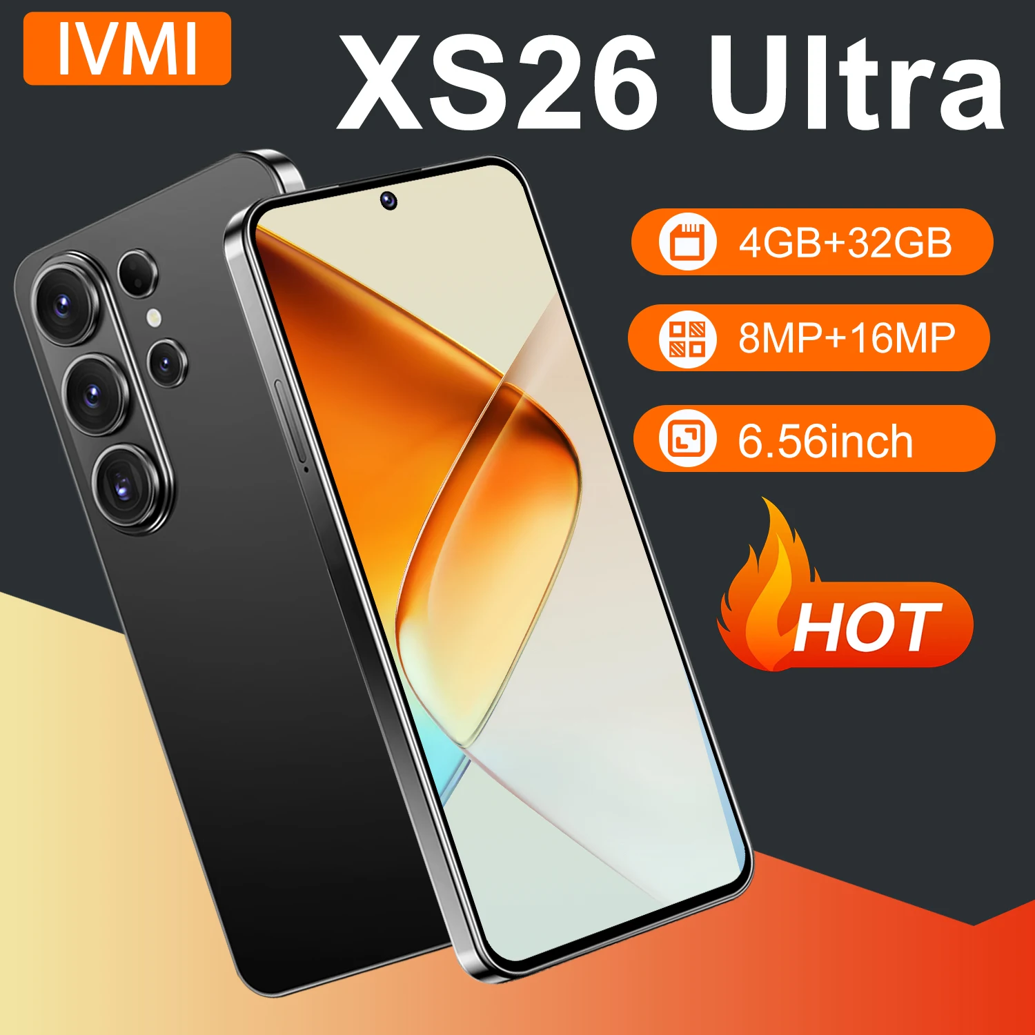 IVMI Global Vision XS26 Ultra Smartphone Android 12 4G Network 32GB ROM Face Unlock Bluetooth GPS WIFI Play Store Mobile Phones