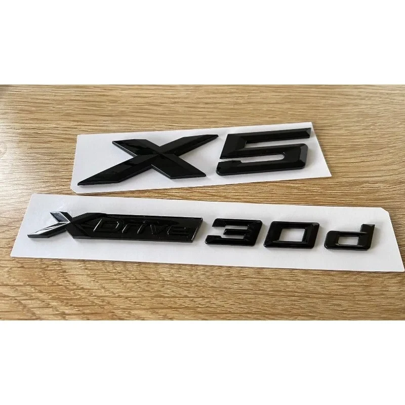 2pcs New Style Gloss Black X5 XDrive 45e Trunk Badge Emblem Sticker for BMW X5 E70 E53 F15 G05 Accessories view 3