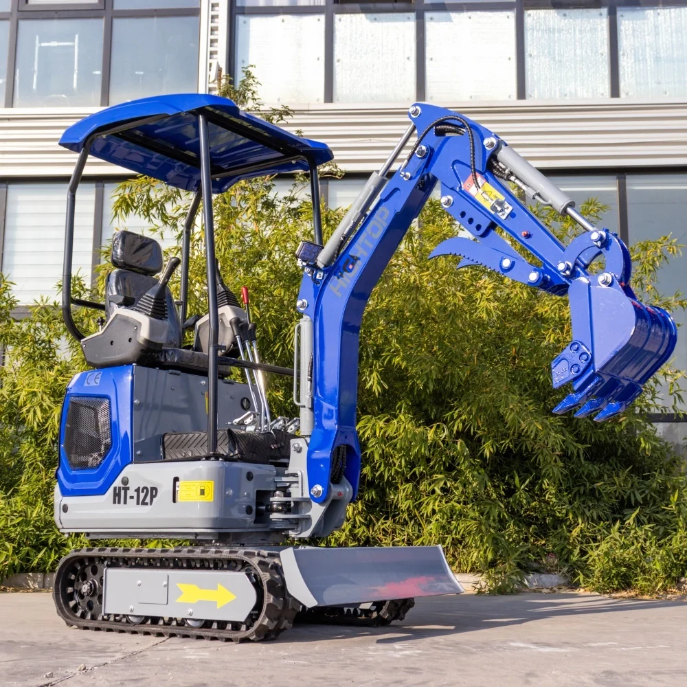 for CE EPA EURO 5 Factory Supplied 1 Ton Smallest Crawler Mini Compact Excavator Bagger with Attachments