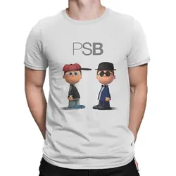 Cartoon PSB T-Shirt for Men Pet Shop Boys Leisure Cotton Tees Crew Neck Short Sleeve T Shirt Birthday Present Clothes