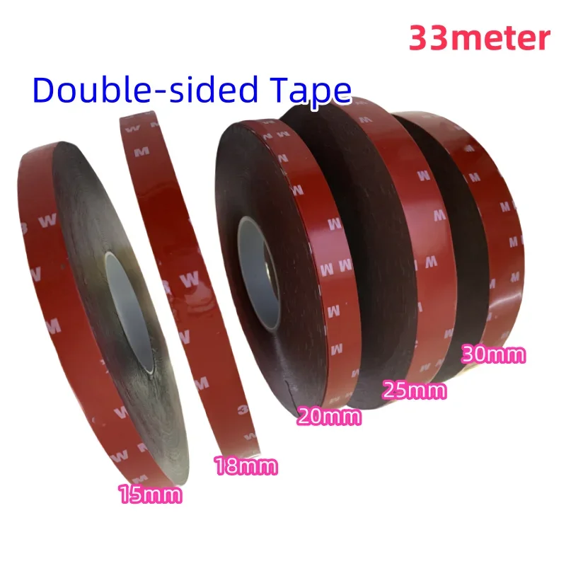 33Meters Double-Sided Thickening Fixed Foam Tape Double-Sided Adhesive Tape Gray Acrylic Foam Strong Permanent Super Sticky