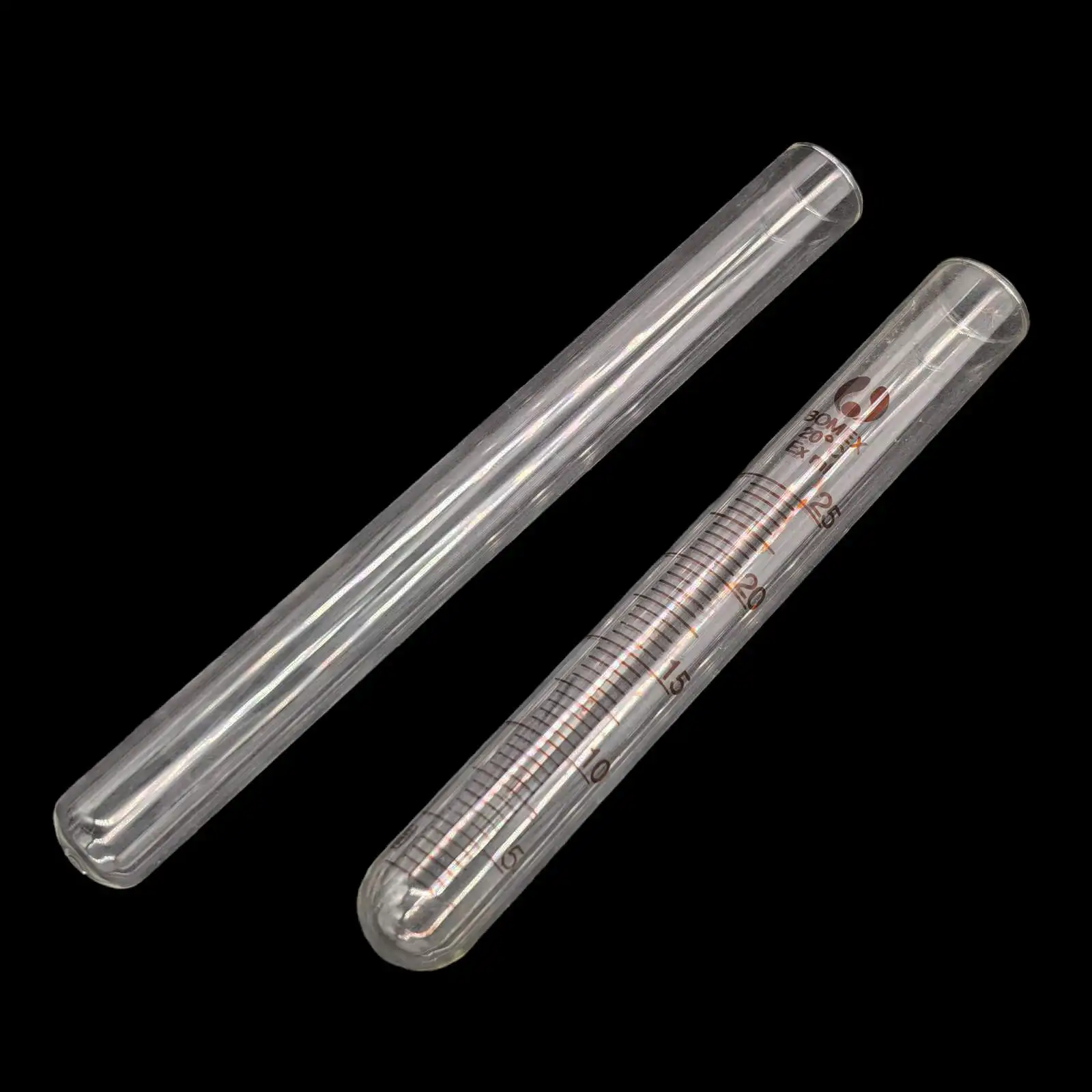 2PCS 2/5/10/15/20/25/50/100ml Glass Flat Mount Round Bottom Test Tube Lab