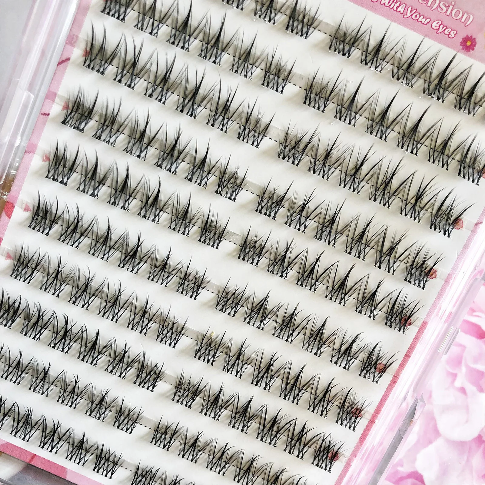 Princesa tira completa cílios postiços conjunto individual cílios bond & seal lash pinças kit diy lash extensão kit