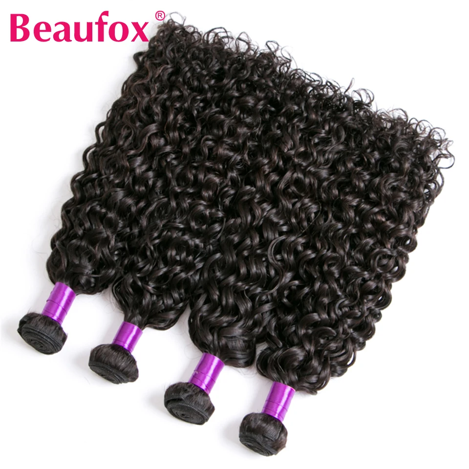 Beaufox 10A Water Wave Bundles Malaysian Hair Weave Bundles Deals Unprocessed Curly Human Hair Bundles 30" Remy Hair Extensions