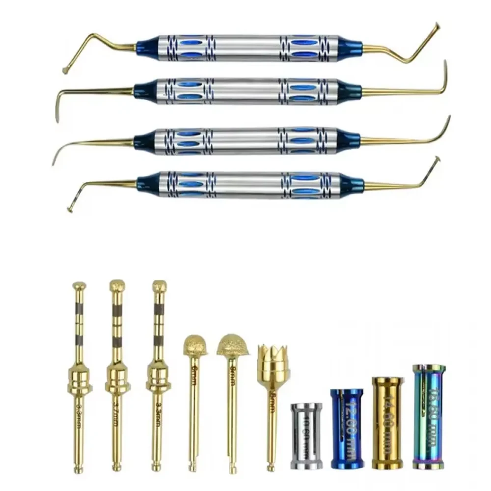Professional Dental Sinus Lift Kit with Implant Drills & Stoppers Periosteal Elevator for Maxillary Bone Graft Surgery Tools