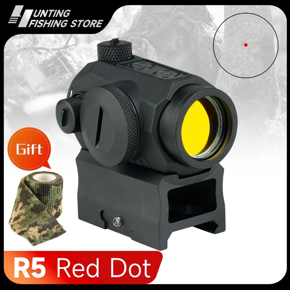 

Тактическая оптика R5 Red Dot Sight, тактический оптический прицел 2 MOA Red Dot, охотничий аксессуар, пистолет для страйкбола, винтовка для Вивера 22 мм