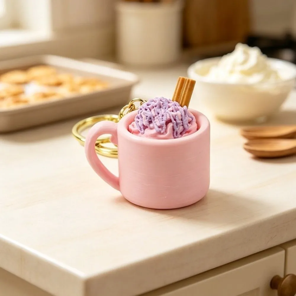 3D Printed Artificial Sundae Mug Clicker Coffee Cup Mug Shaped Mini Cup Fidget Pendant Mechanical Click Click Sound