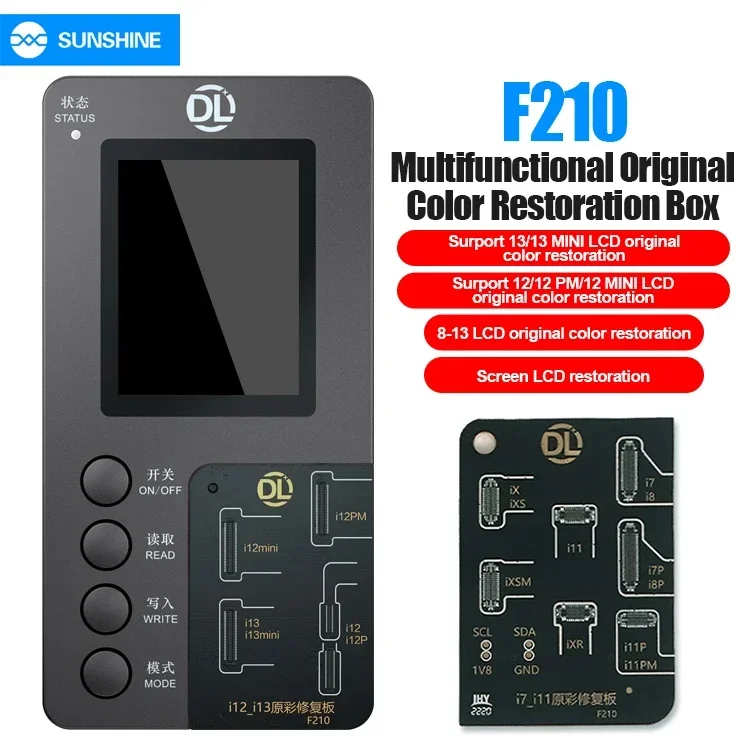 Programador de Recuperação True Tone DL F210, para Séries iP 8 X 11 12 13 14 15 16, Recuperação de Cor Original de Tela LCD Original/Replica