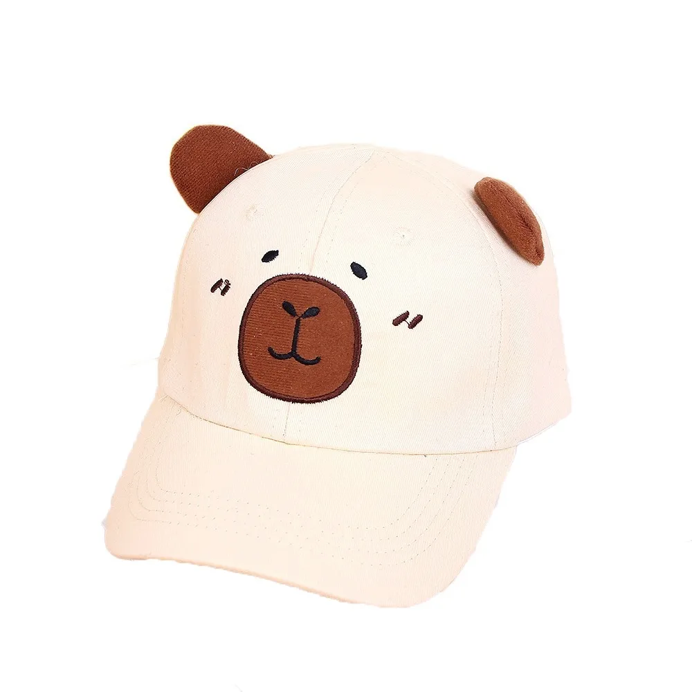 

Дышащая фуражка с капибарой, хлопковая детская бейсболка в корейском стиле, универсальная легкая детская солнцезащитная шапка