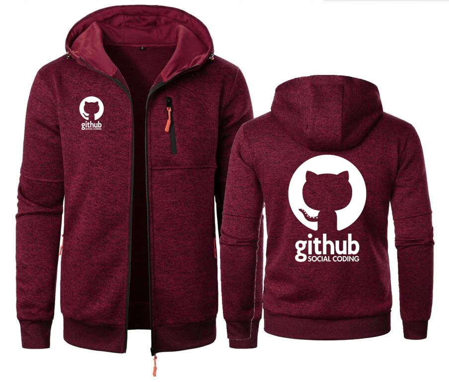 مبرمج Github الترميز الاجتماعي المد جاكار جاكيتات هوديس معاطف Git Hub الرجال البريدي سترة مقنعين البلوز الشارع الشهير 55GHH