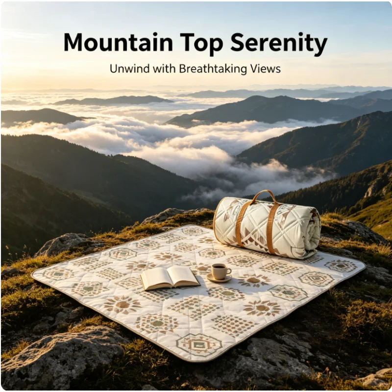 

2x2m Thickened Picnic Blanket Machine Washable Moisture Proof Outdoor Camping Mat Portable Beach Park Lawn Cushion