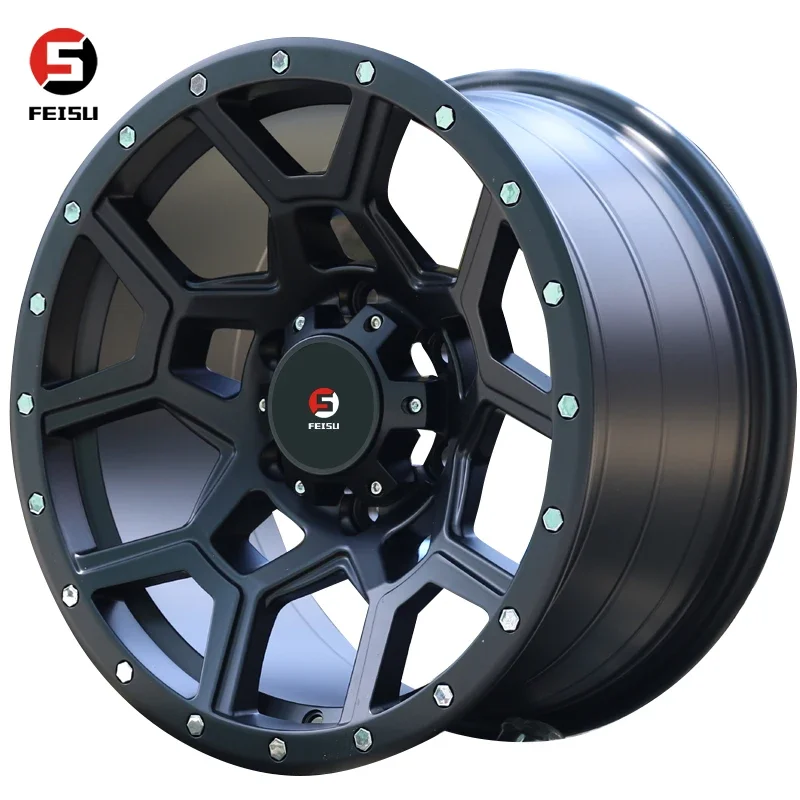 17 inch 6x139.7 mag wheel black designs made in China good quality alloy wheels for 4*4 off road car rims