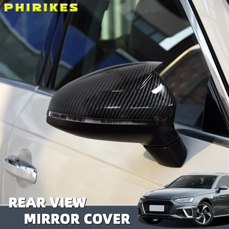 

2pcs Black Side Wing Mirror Caps For Audi A4 A5 B9 2017 2018 2019 2020-2022 S4 S5 RS5 allroad Quattro replace Covers ABT style