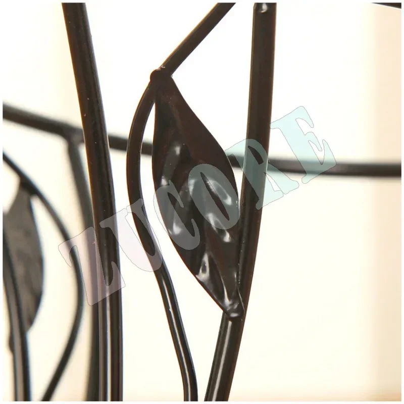 Schwarzer Pflanzenständer aus Metall für den Innenbereich, 13,5 cm hoch, Vintage-Eck-Pflanzenständerhalter und Pflanzenständer für den Garten im Freien