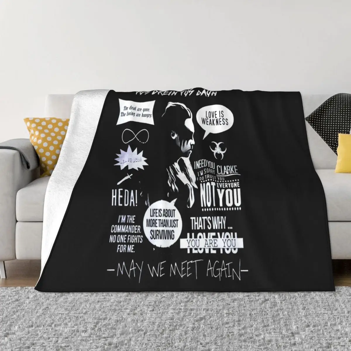 Commander Lexa Heda The 100 Clean Custom Mens T'Sh More Colors Humor Famous Goth Customized Throw Blanket