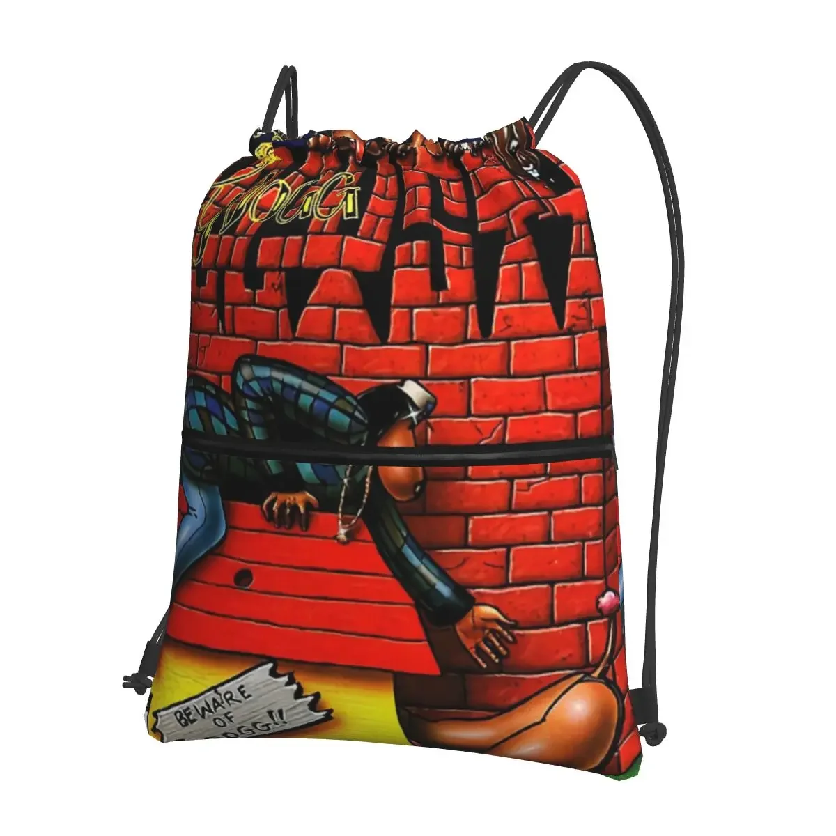 Snoop Dogg Doggystyle Portable Backpacks Drawstring Bag Fashion Drawstring Bundle Pocket Shoes Bags For School Students