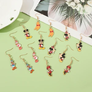 소녀, 도널드 덕, 푸 베어, 귀여운 미키와 미네 여자 귀걸이, 달콤한 선물을위한 디즈니 시리즈 만화 귀걸이 10 최고의 판매 Donald Duck Earrings -№7