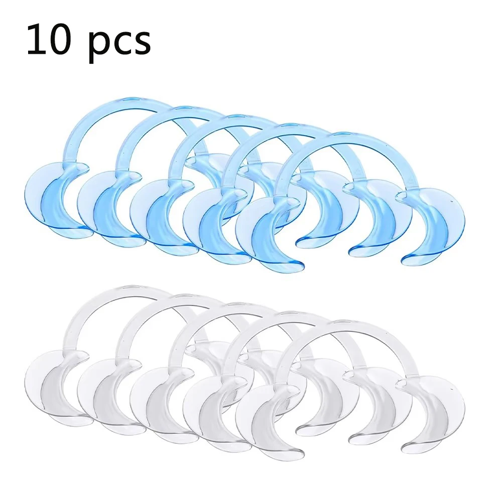 Lot de 10 rétracteurs de joue dentaires en forme de C, ouvre-joue et lèvres intra-oraux, outil orthodontique pour dentiste, transparent, blanc, bleu