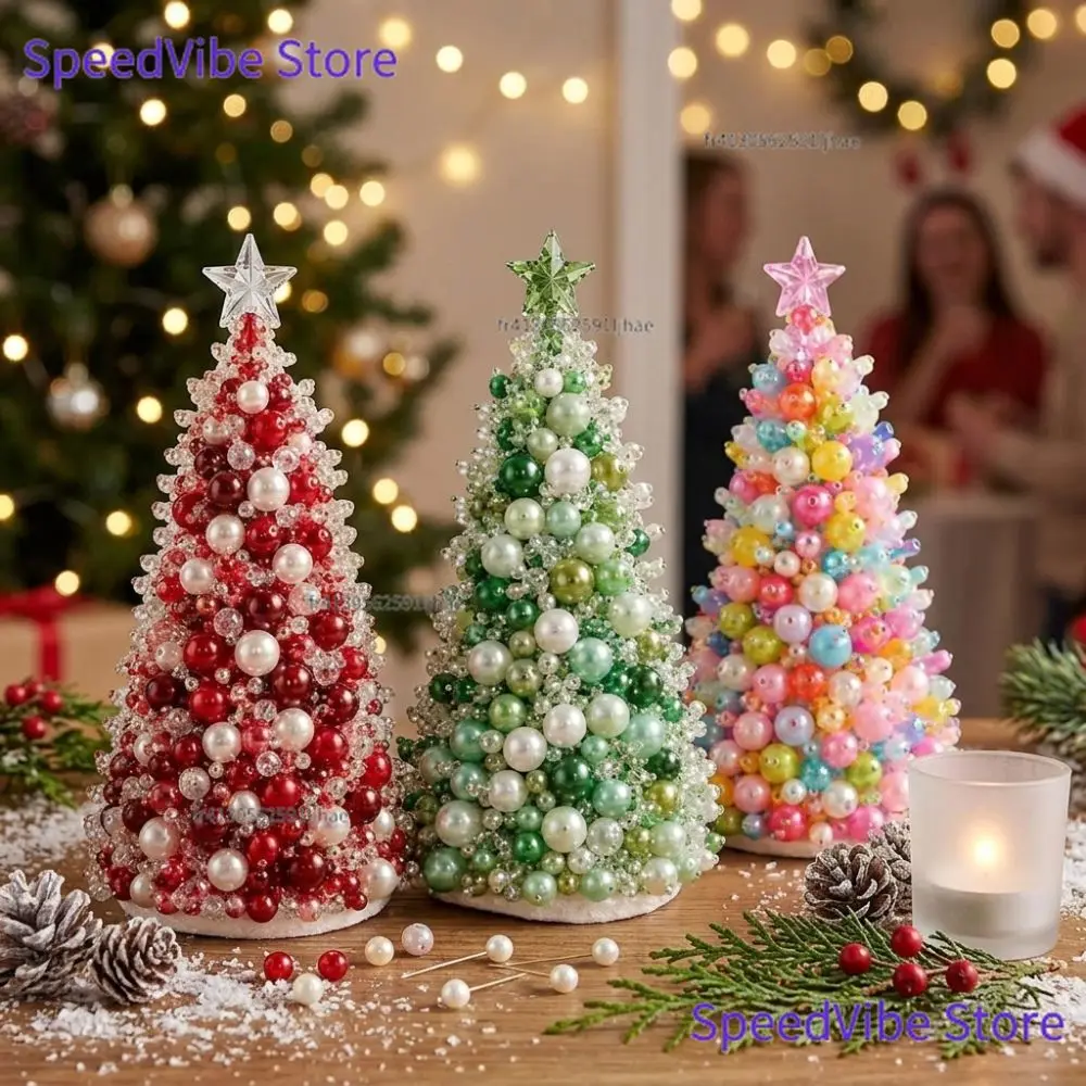 2026 Neues Buntes Traumhaftes Perlen-Weihnachtsbaum-DIY-Set Funkelndes Lehrreiches Weihnachtsbaum-Bastelset mit Kunstperlen Handgefertigt