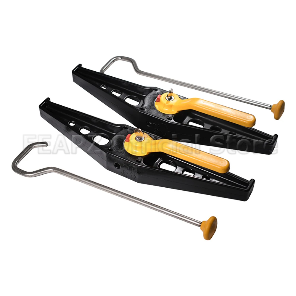 زوج من مشابك السلم القابلة للقفل لرفوف السقف - مشابك قفل سلم عالمية قابلة للتعديل للنقل الآمن #4