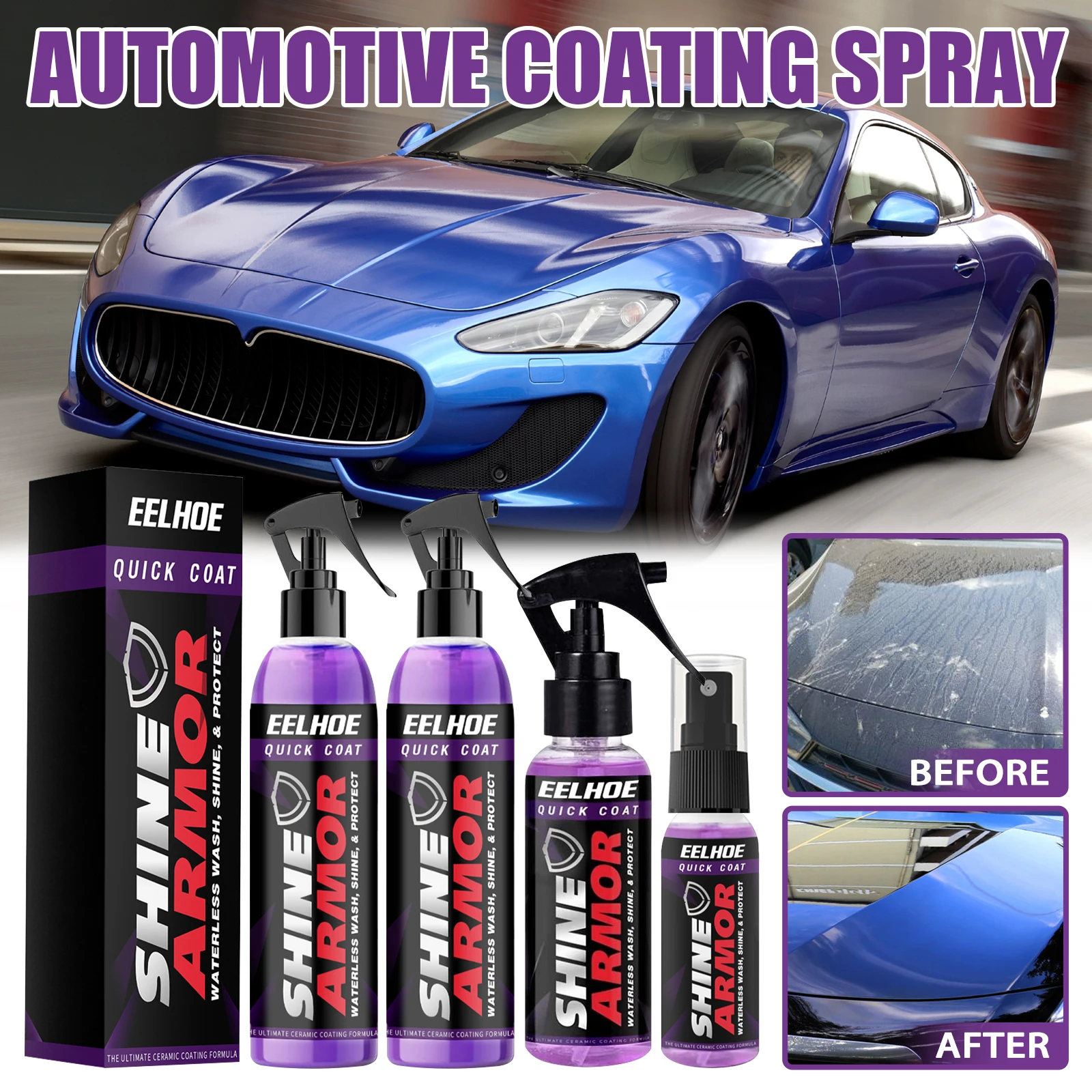 Fortify Quick Coat Ceramic Coating Spray Hydrophobic Top Coat Nano Ceramic Paint Coating Polishing Shine Paint Car Detail Spray