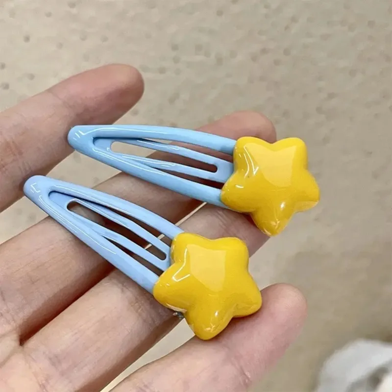 

20pcs Summer Hairpin Star Designs Duck Mouth Clip Bangs Side Clip Blue BB Barrettes Hair Snap Clips Girls Hair Accessories