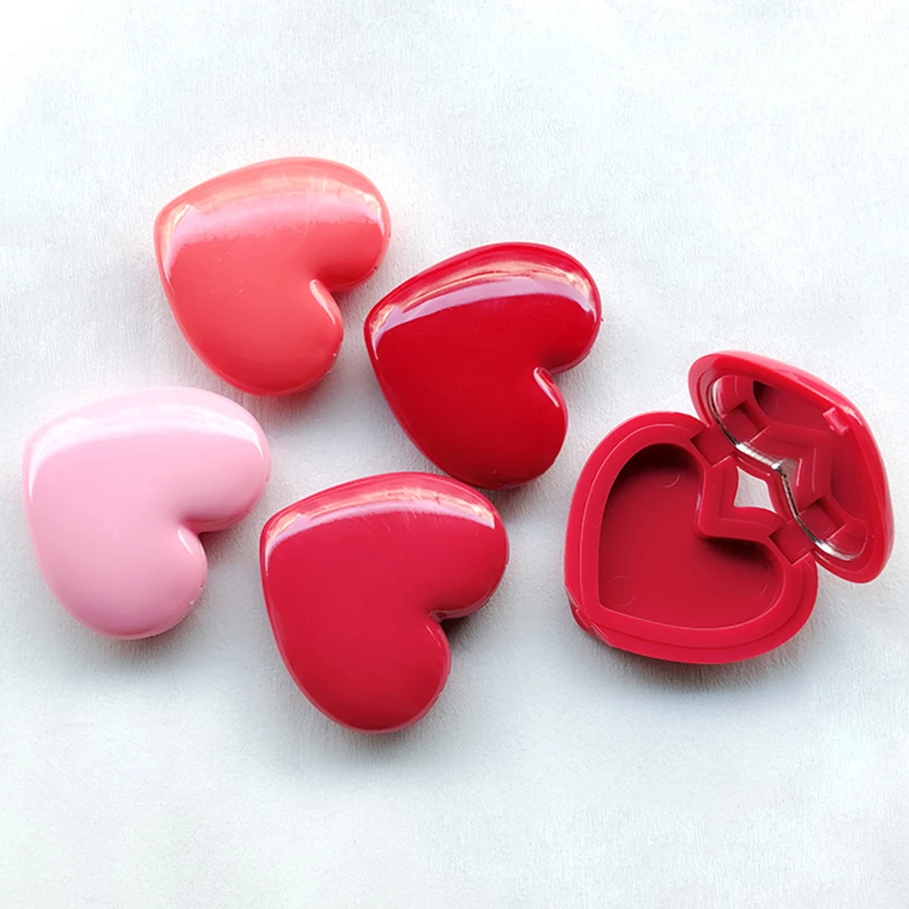 4pcs Heart Shaped Refillable Plastic Cream Bottles Travel Containers Portable Empty Lipstick Cases Storage Boxes For Cream
