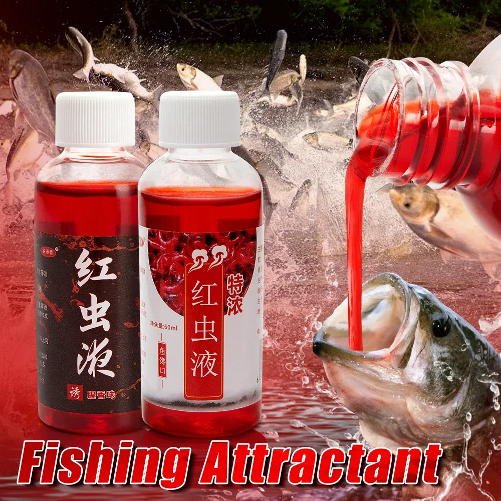 60 ml flüssiger Blutwurm, Geschmacksrichtung, Köderzusatz, konzentrierter roter Wurm, flüssiger Attraktor, Barsch, Kabeljau, Karpfen, Wels, Angelzubehör