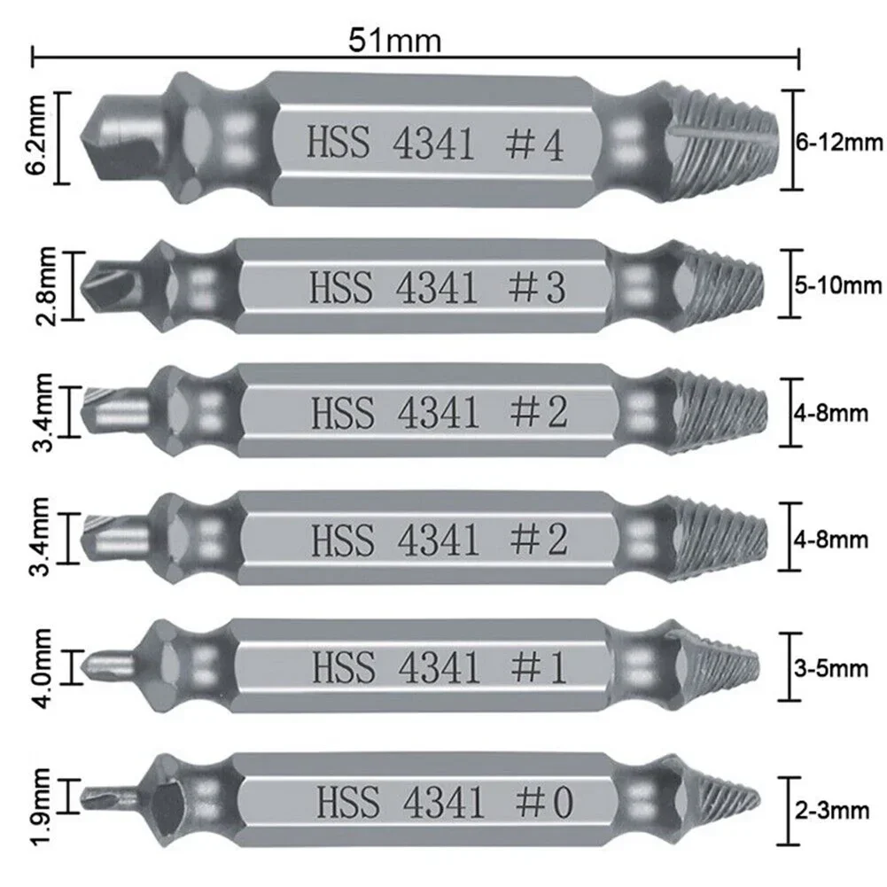 Part Extractor Set Extractor Practical Accessories Bolt Stud Remover Damaged Screw Drills Tools Kit Easy Out Set