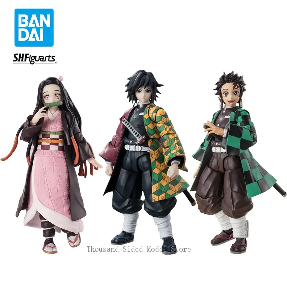 

IN Stock Original Bandai S.H.Figuarts Demon Slayer: Kimetsu no Yaiba Kamado Nezuko Tomioka Giyuu Kamado Tanjirou Action Figure