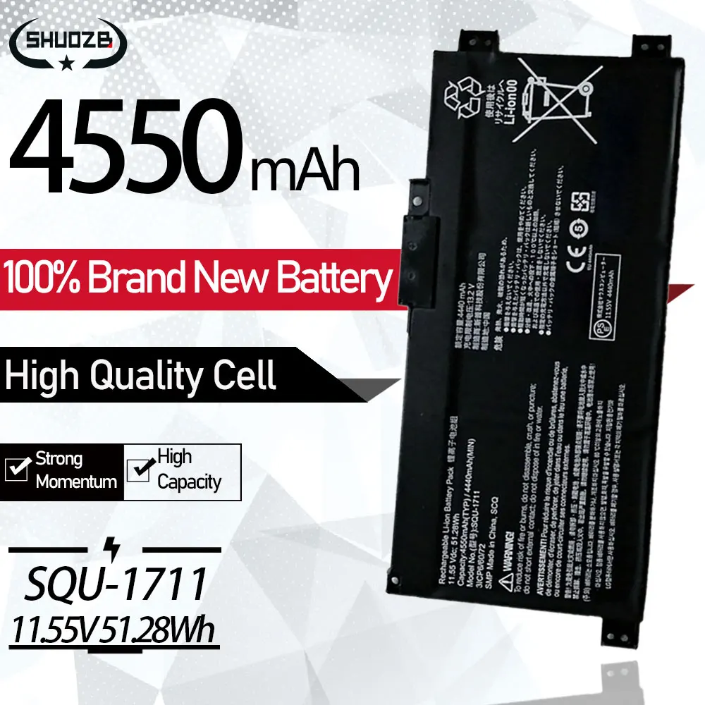 

New SQU-1711 SQU-1718 Laptop Battery For Thunderobot 911 Air 911Air 911M 911ME 911MT 911S 911Targa G7000M G8000M 11.55V 51.28Wh